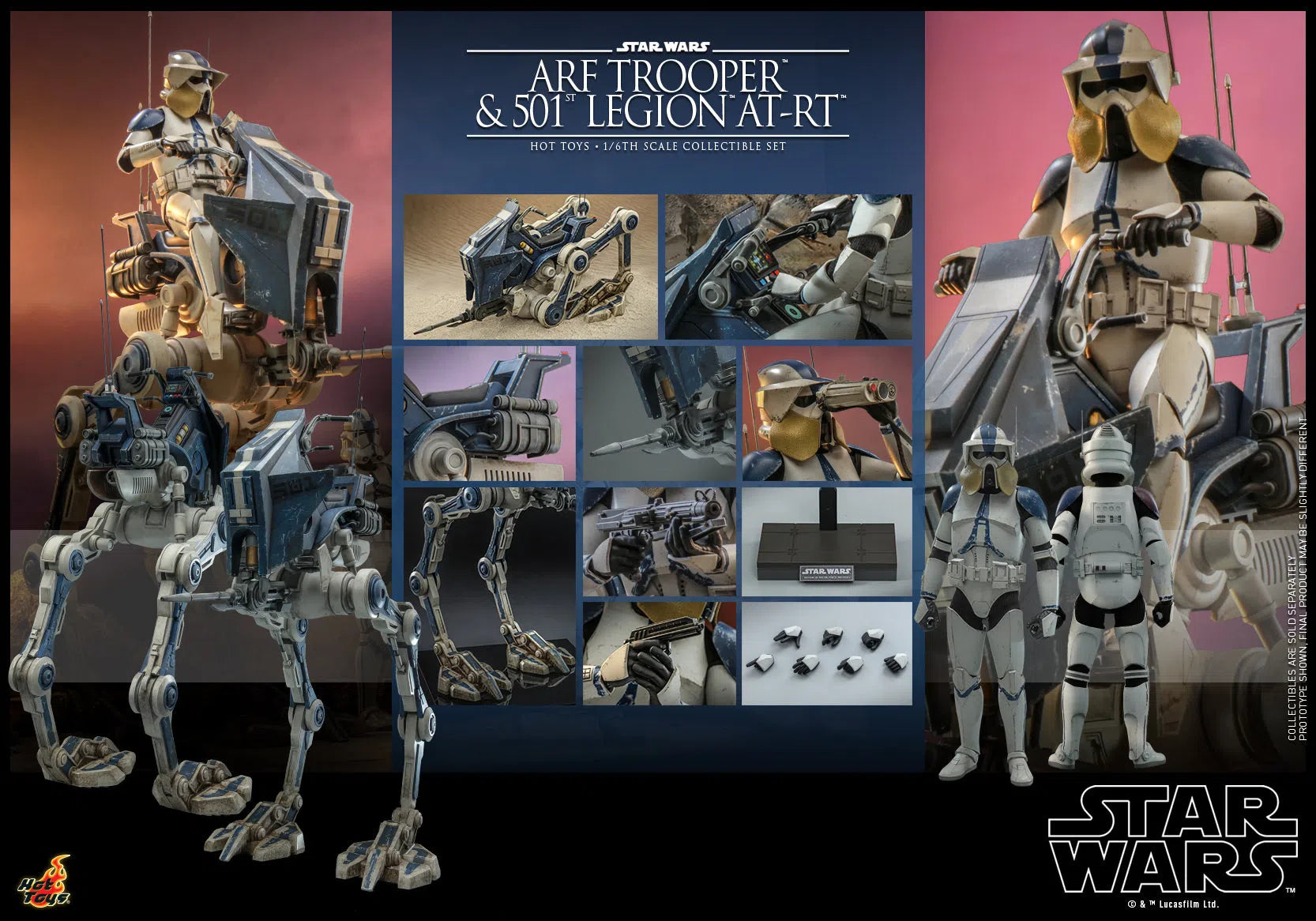 ARF Trooper & 501st Legion AT-RT: Star Wars The Clone Wars: TMS91 Hot Toys