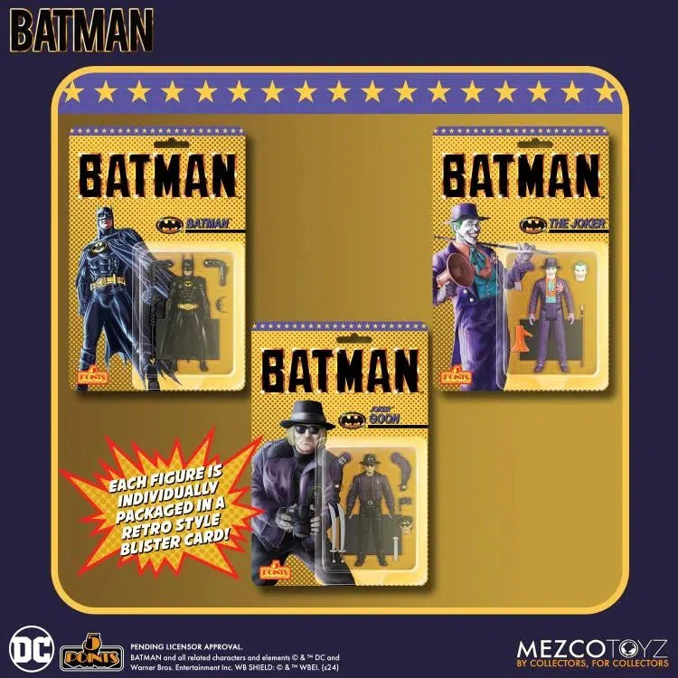 Batman: (1989): 5 Points Figures: Set of 3 Action Figures Mezco