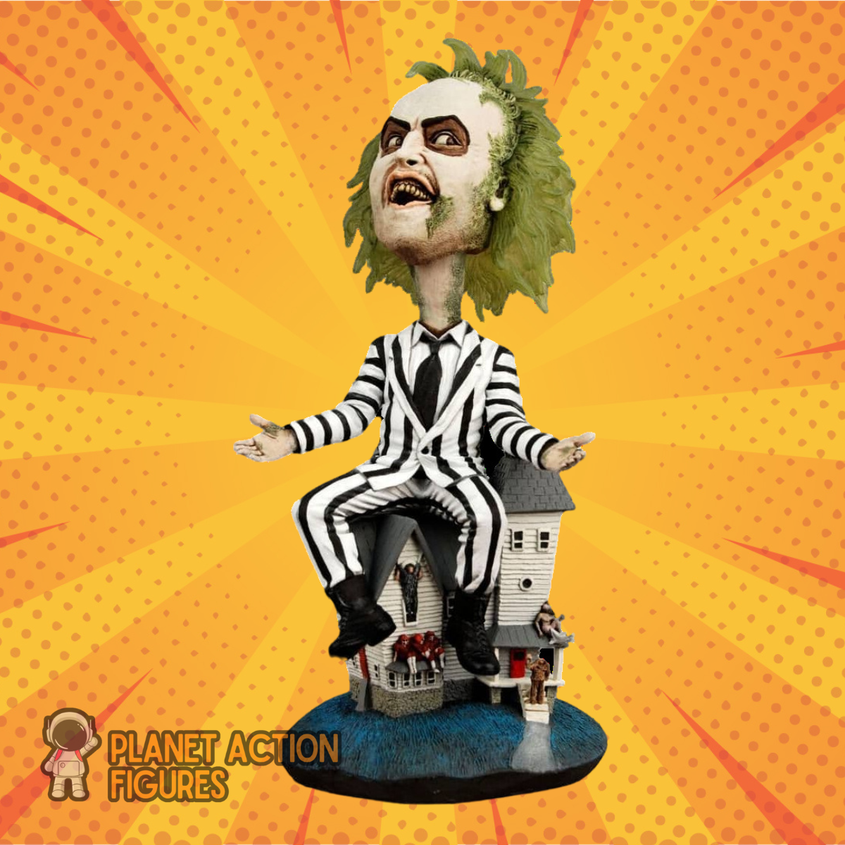 Beetlejuice (1988): Beetlejuice: Striped Suit: Head Knocker Neca