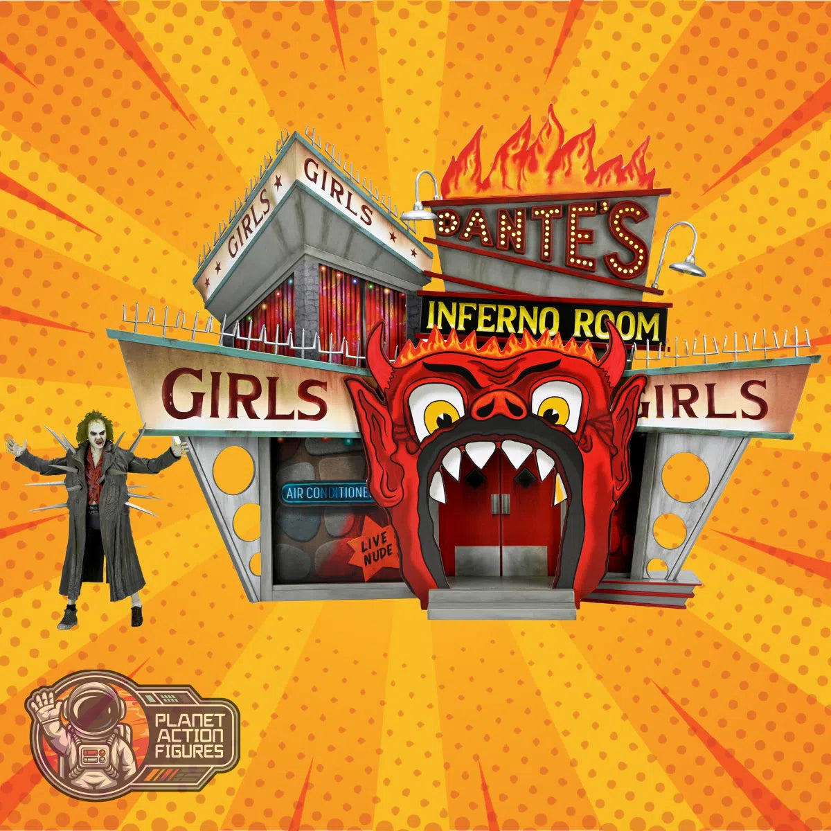 Beetlejuice (1988): Inferno Room Diorama Deluxe Set & Figure: 7" Action Figure Set: Neca Neca