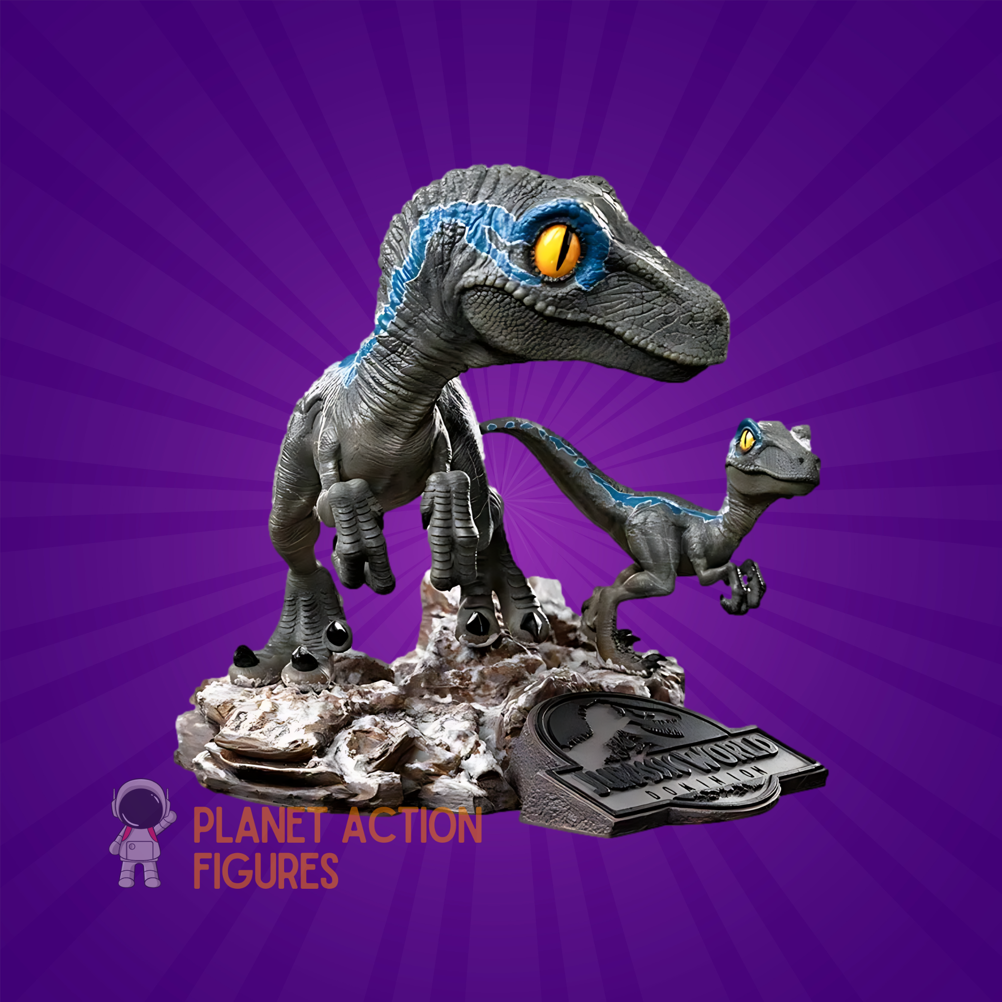 Blue & Beta: Jurassic World: Dominion:: MiniCo Statue Iron Studios