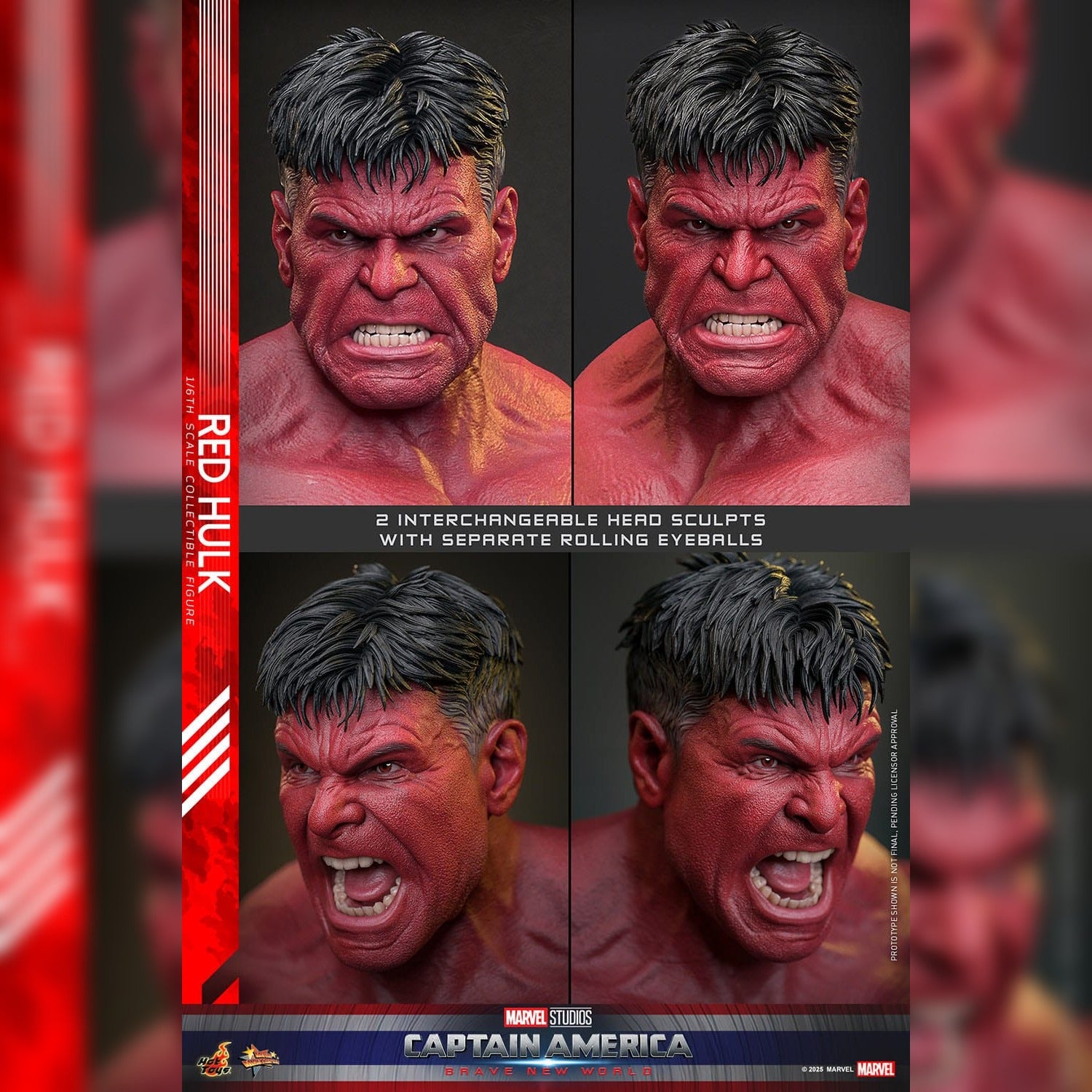 Captain America: Brave New World: Red Hulk: 1/6th Scale Action Figure: Hot Toys Hot Toys