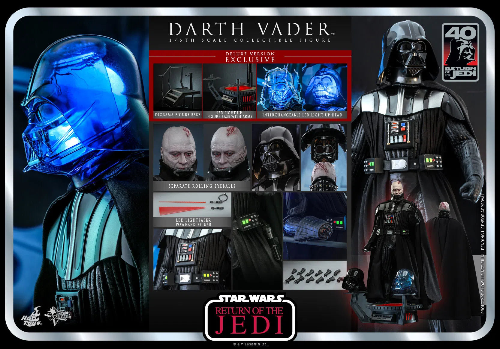 Darth Vader: Star Wars: Return Of The Jedi: 40th Anniversary: Deluxe Hot Toys