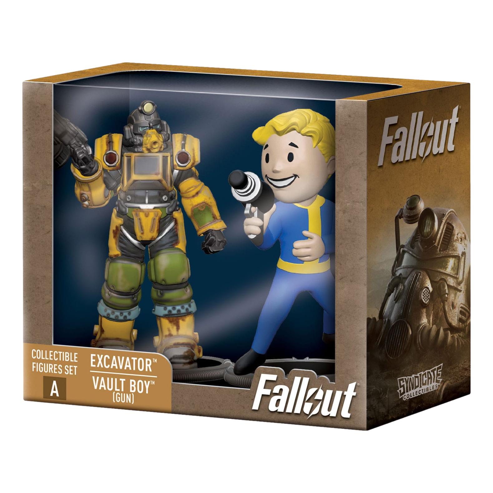Fallout: Excavator & Vault Boy (Gun): 3" Mini Figure Set A: (Deathclaw BAF) Syndicate Collectibles