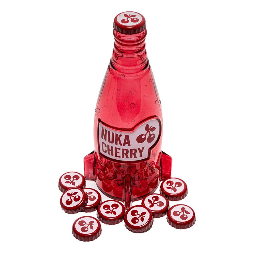 Fallout: Nuka Cola Cherry Glass Bottle & Caps DPI