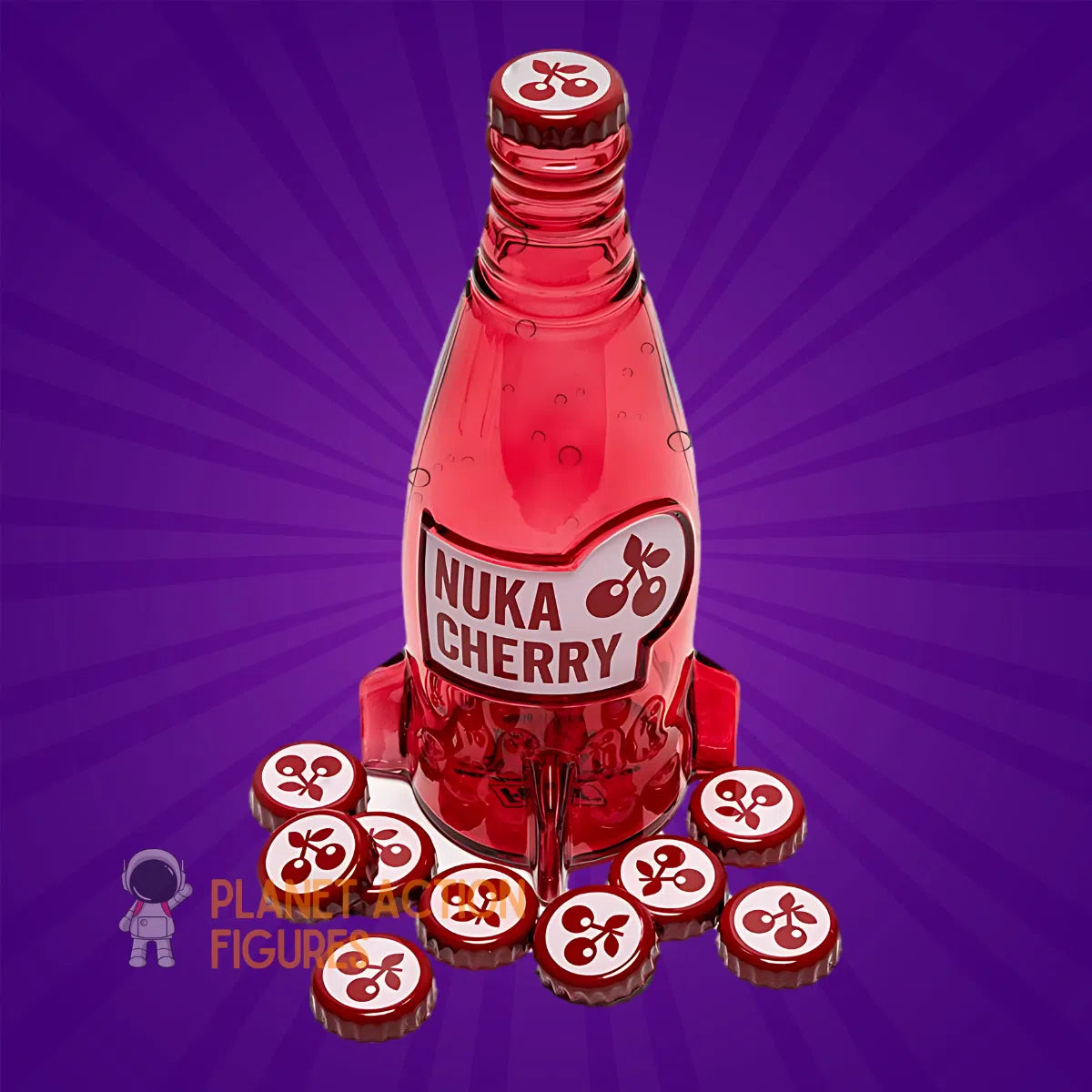 Fallout: Nuka Cola Cherry Glass Bottle & Caps DPI