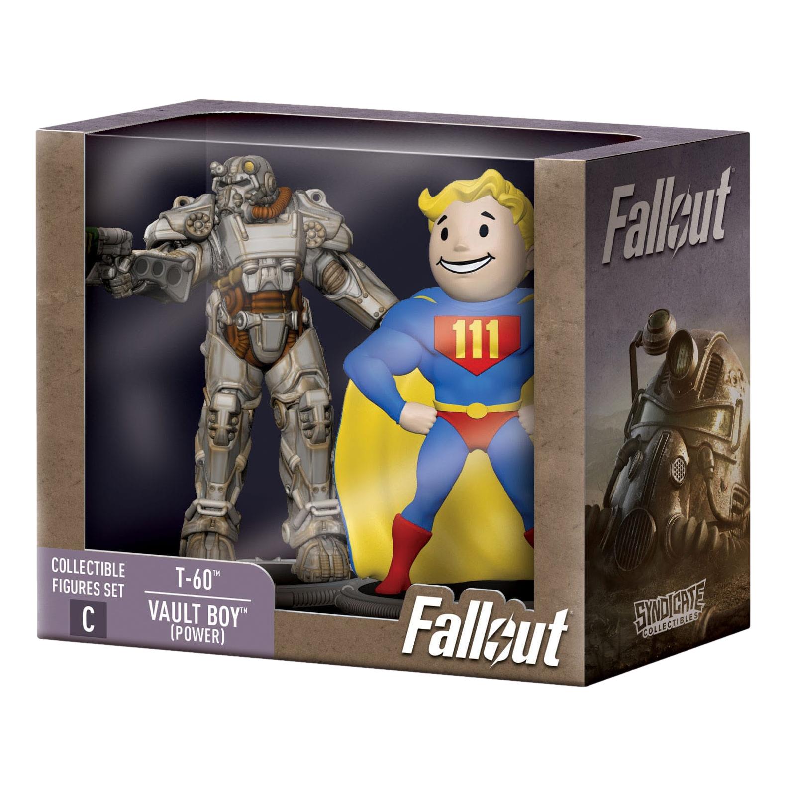 Fallout: T-60 & Vault Boy (Power): 3" Mini Figure Set C: (Deathclaw BAF) Syndicate Collectibles