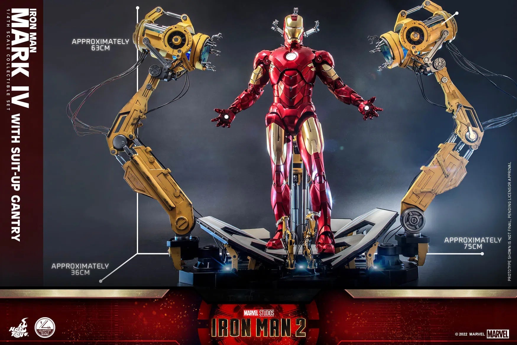 Iron Man: MKIV With Suit Up Gantry: Iron Man 2: Marvel: Quarter Scale: QS021 Hot Toys