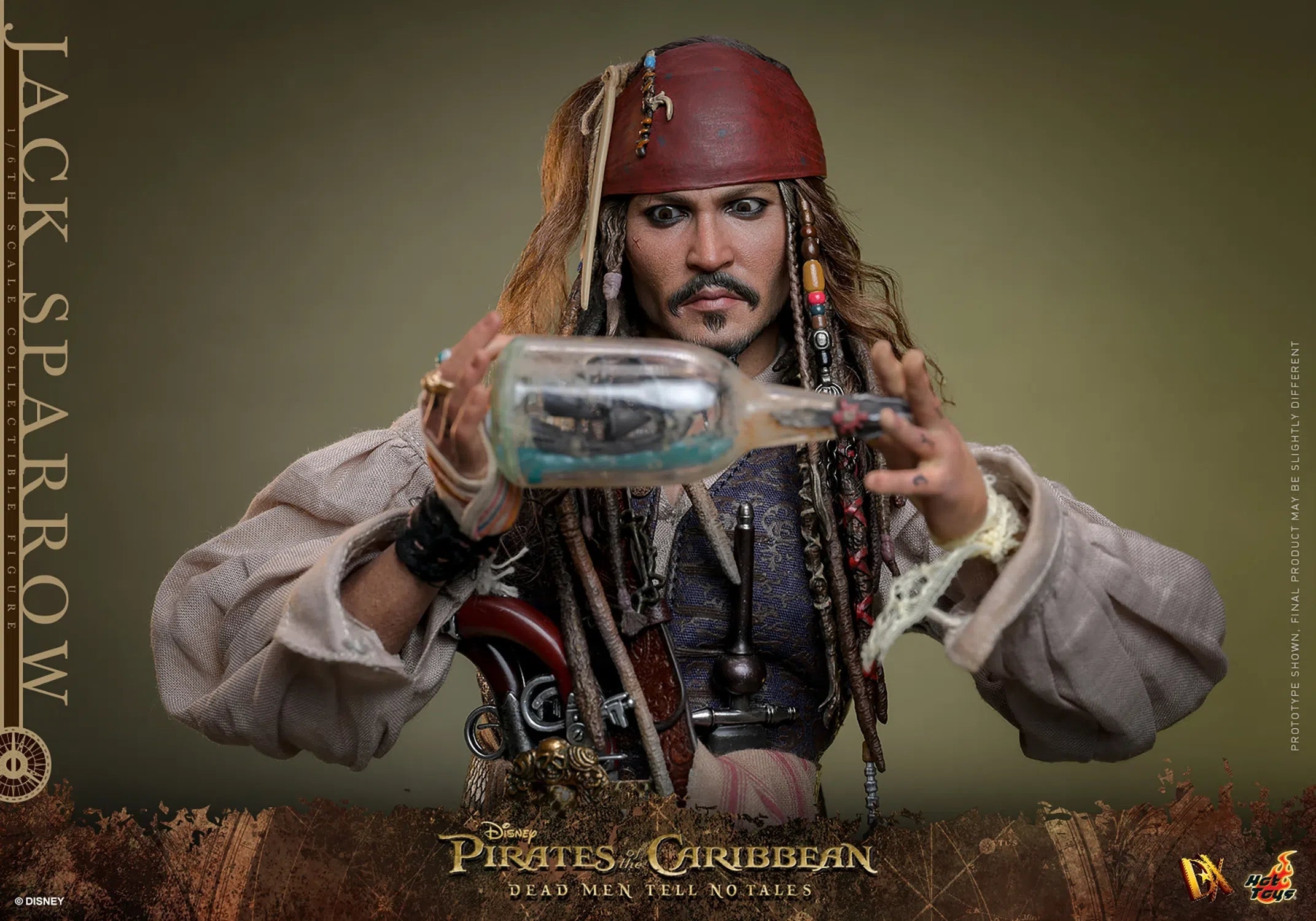 Jack Sparrow: Pirates Of The Caribbean: Dead Men Tell No Tales: Standard: Sixth Scale: DX37 Hot Toys