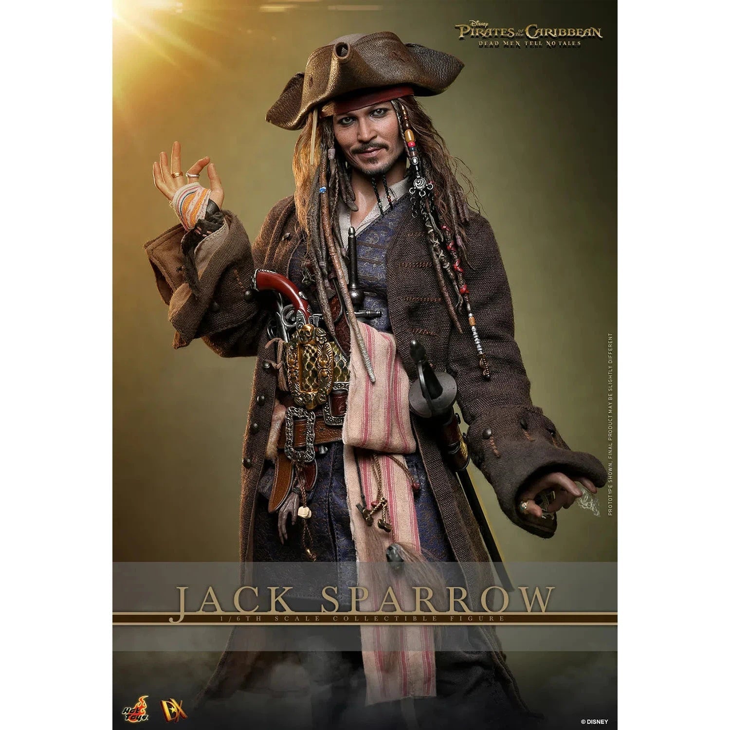 Jack Sparrow: Pirates Of The Caribbean: Dead Men Tell No Tales: Standard: Sixth Scale: DX37 Hot Toys