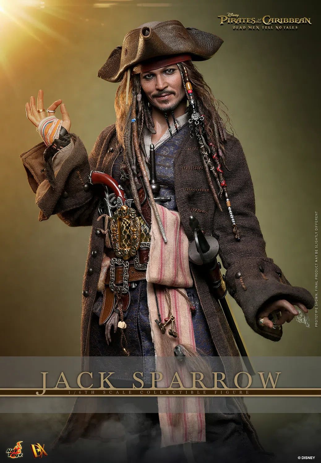 Jack Sparrow: Pirates Of The Caribbean: Dead Men Tell No Tales: Standard: Sixth Scale: DX37 Hot Toys