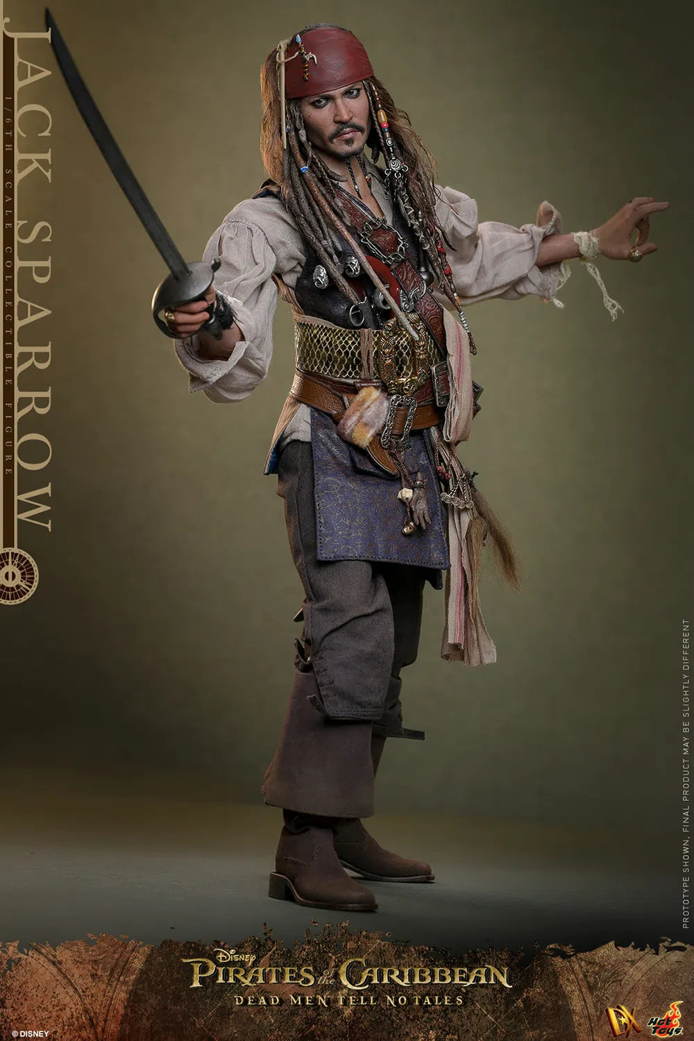 Jack Sparrow: Pirates Of The Caribbean: Dead Men Tell No Tales: Standard: Sixth Scale: DX37 Hot Toys