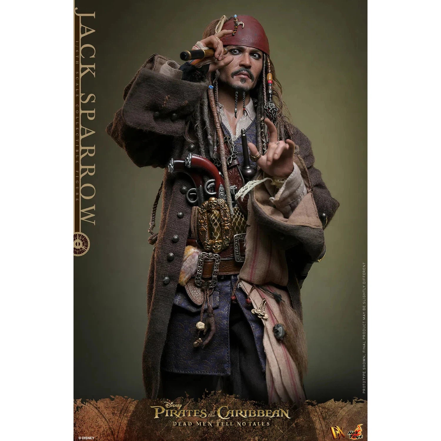 Jack Sparrow: Pirates Of The Caribbean: Dead Men Tell No Tales: Standard: Sixth Scale: DX37 Hot Toys