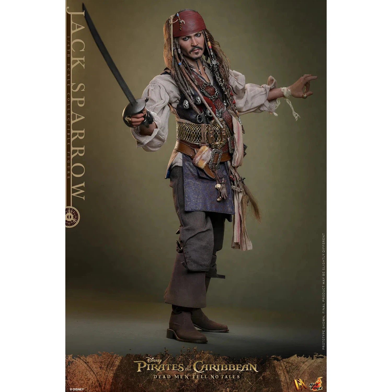 Jack Sparrow: Pirates Of The Caribbean: Dead Men Tell No Tales: Standard: Sixth Scale: DX37 Hot Toys