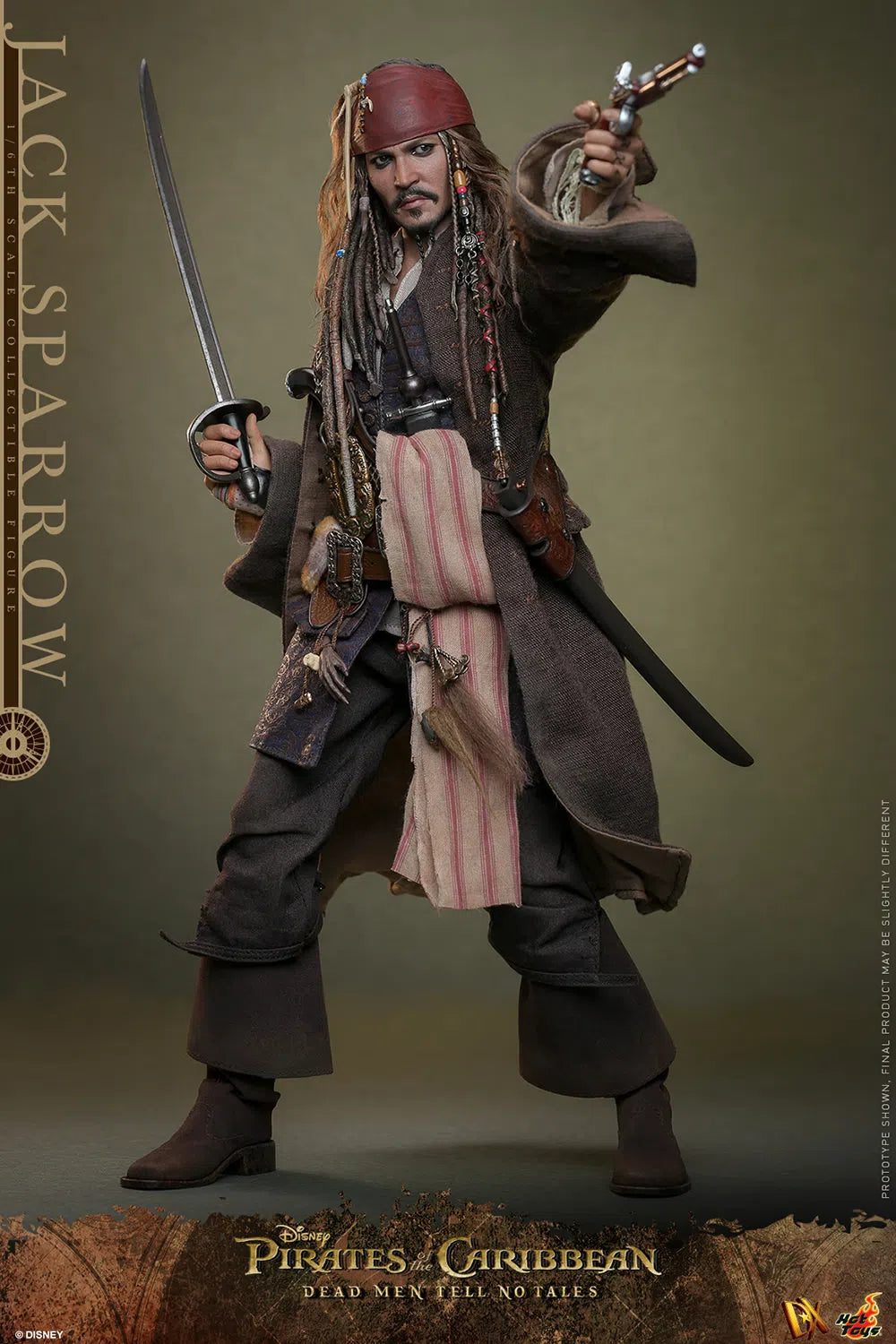 Jack Sparrow: Pirates Of The Caribbean: Dead Men Tell No Tales: Standard: Sixth Scale: DX37 Hot Toys