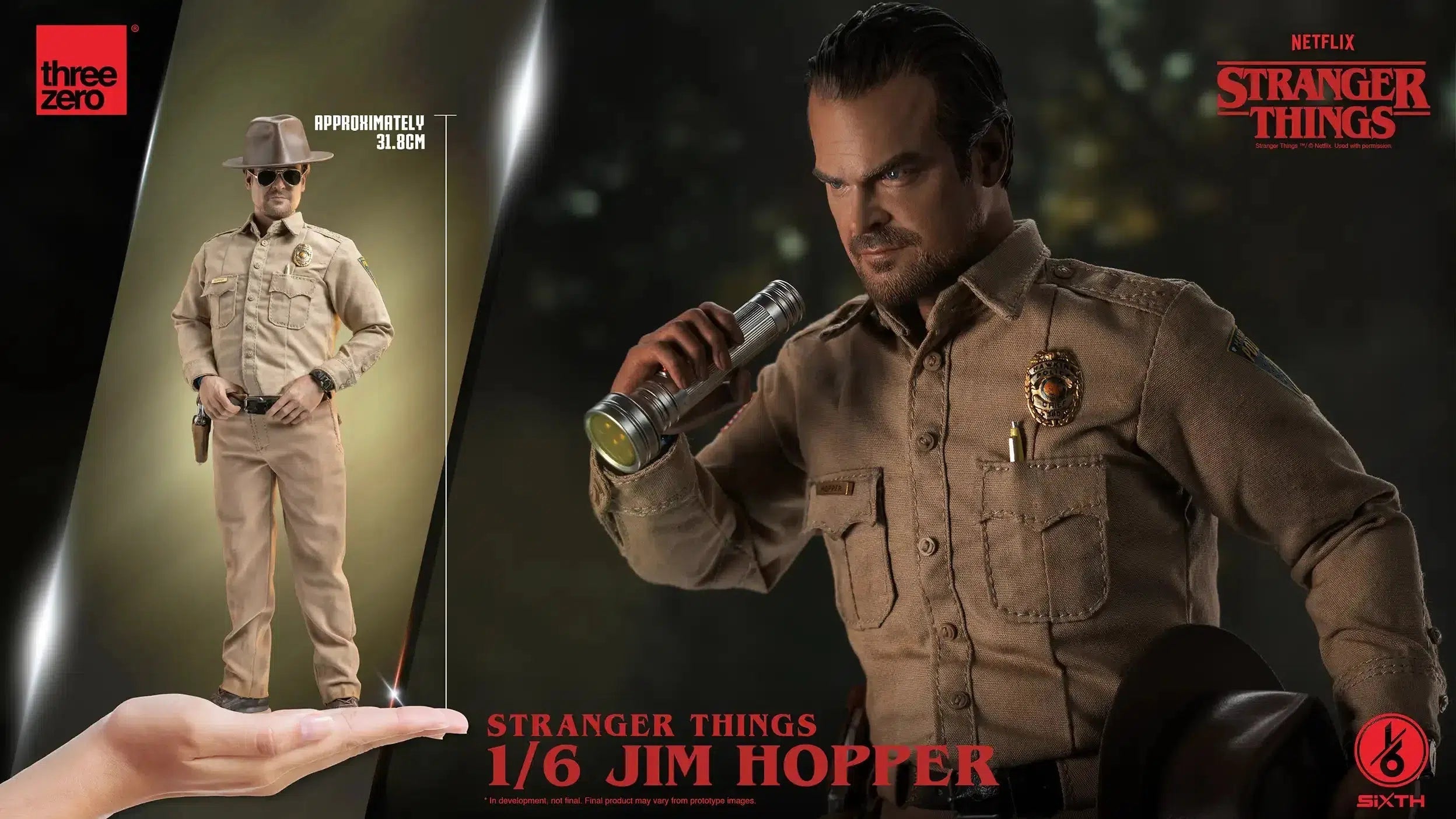 Jim Hopper: Stranger Things: Season 1: 1/6 Scale Figure ThreeZero