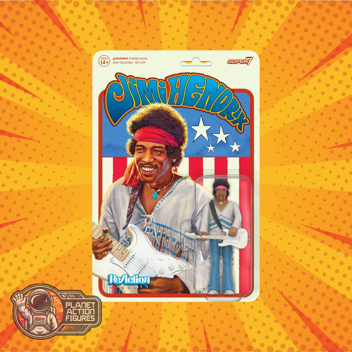 Jimi Hendrix: (Festival): ReAction: Action Figure: Super7 Super7