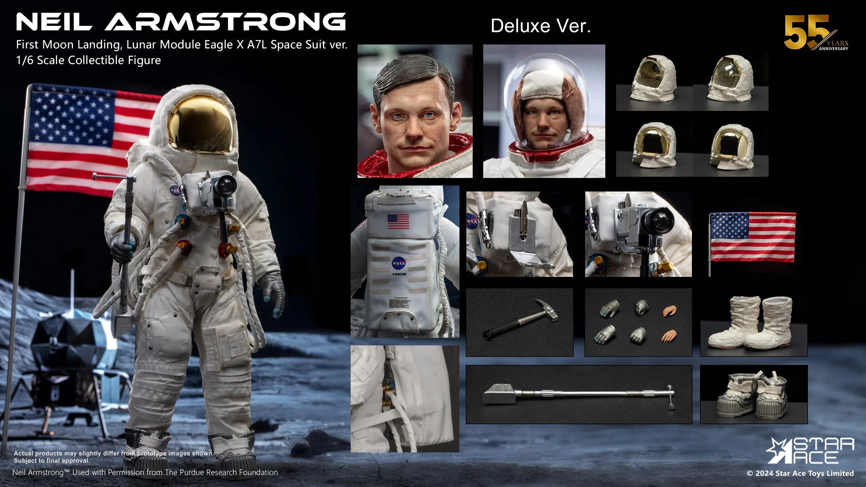 Neil Armstrong: Moon Landing: Deluxe: Sixth Scale Figure Star Ace