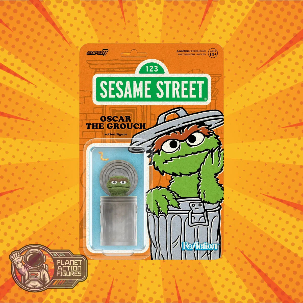 Sesame Street: Oscar The Grouch: Wave 02: ReAction: Action Figure: Super7 Super7