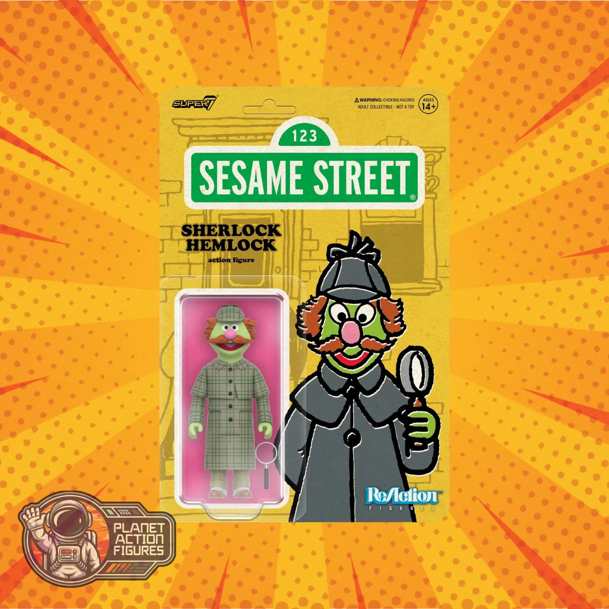 Sesame Street: Sherlock Hemlock: Wave 03: ReAction: Action Figure: Super7 Super7