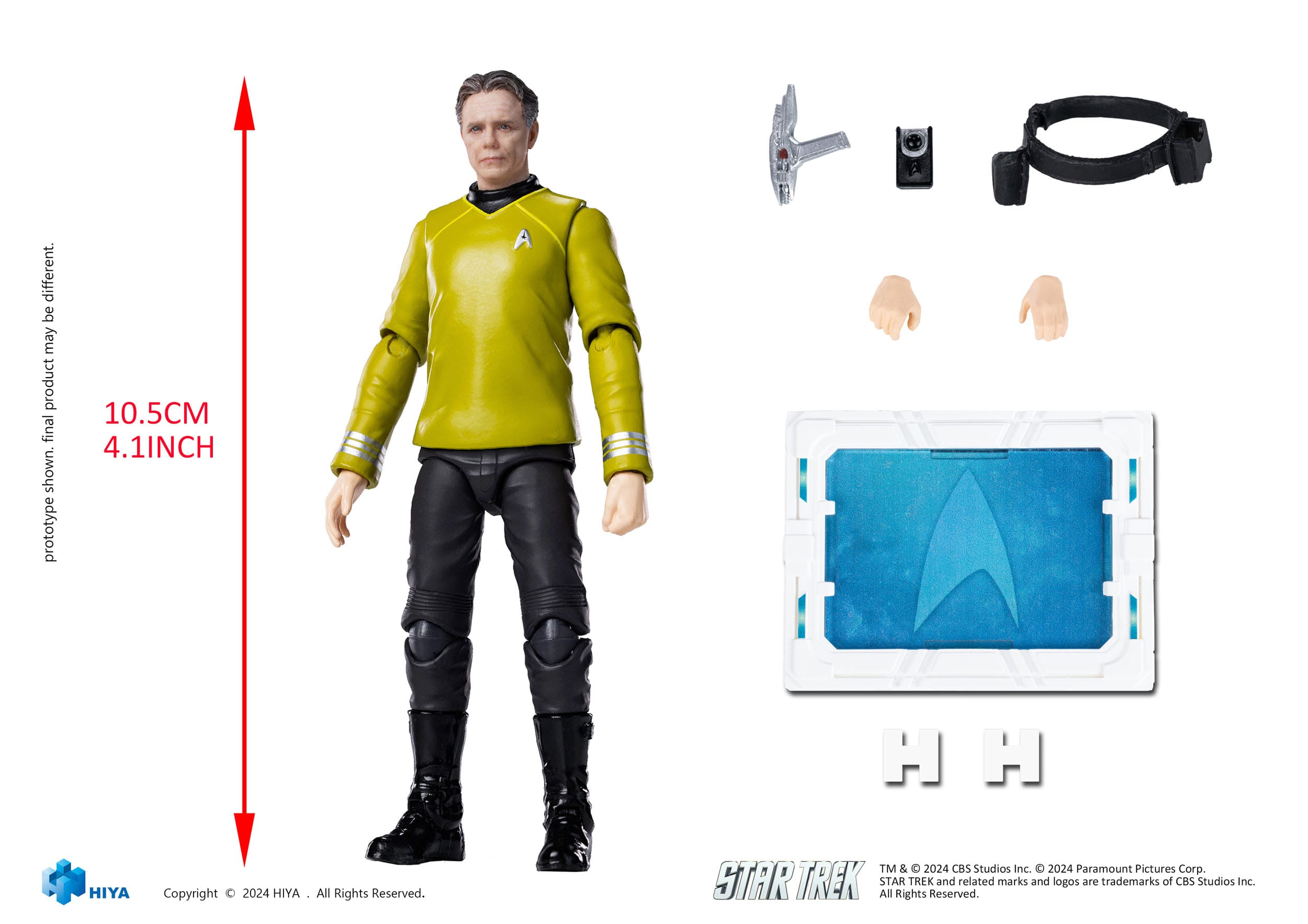 Star Trek: 2009 Film: Captain Christopher Pike: Exquisite Mini Series Action Figure: 1/18: 10 cm Hiya Toys