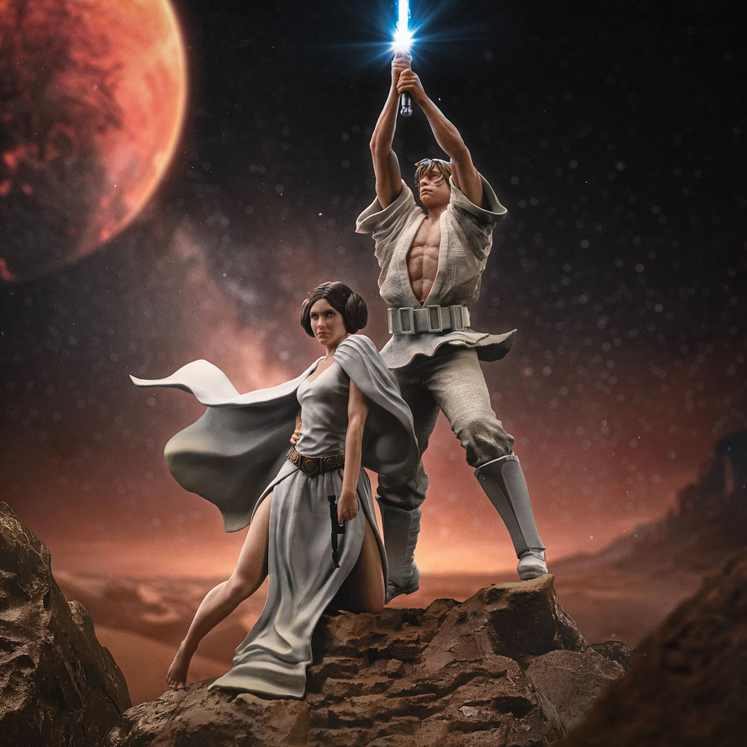 Star Wars: A New Hope: Luke and Leia: Deluxe 1/10 Art Scale: Limited Edition Statue Iron Studios