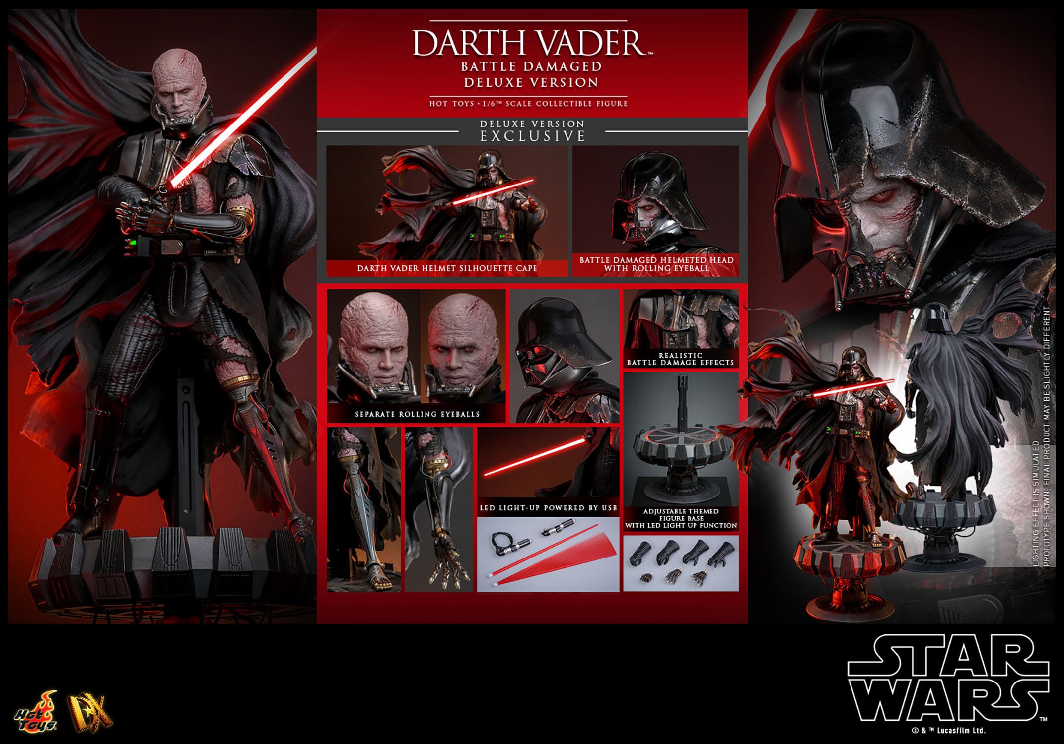 Star Wars: Darth Vader: Battle Damaged: Deluxe: DX45B: Hot Toys Hot Toys