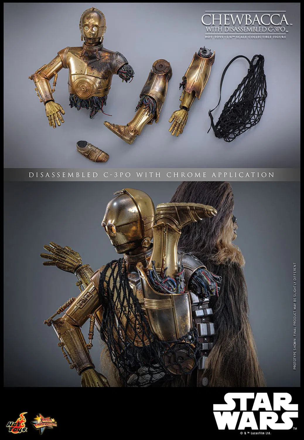 Star Wars: Episode V: The Empire Strikes Back: Chewbacca With Disassembled C-3PO Hot Toys