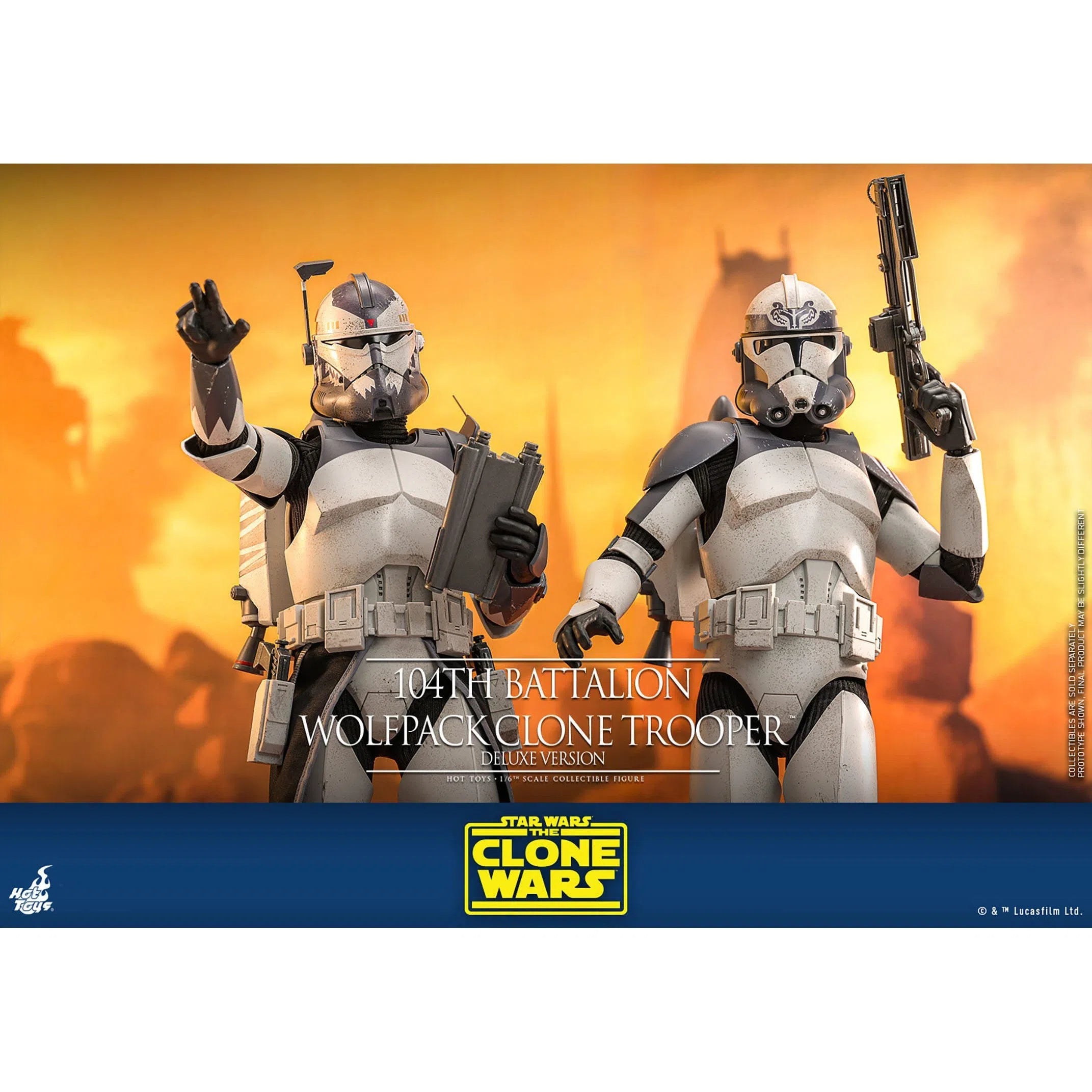 Star Wars: The Clone Wars: Battalion Wolfpack Clone Trooper: Deluxe Version: 1/6th Scale Action Figure: Hot Toys Hot Toys