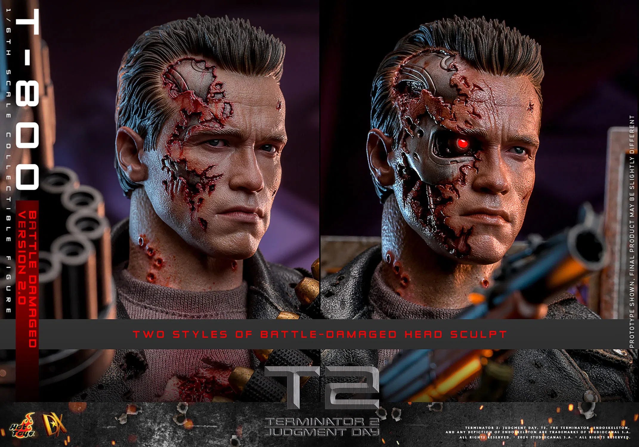 Terminator 2: T-800: Battle Damaged: Version 2.0: DX46: Hot Toys Hot Toys