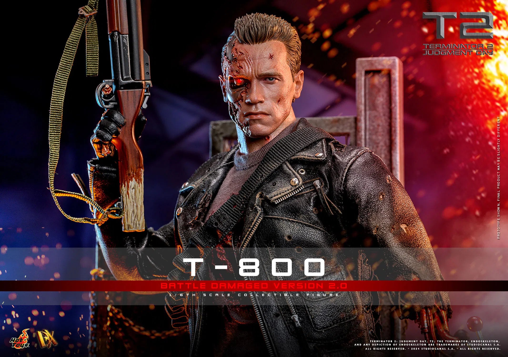 Terminator 2: T-800: Battle Damaged: Version 2.0: DX46: Hot Toys Hot Toys