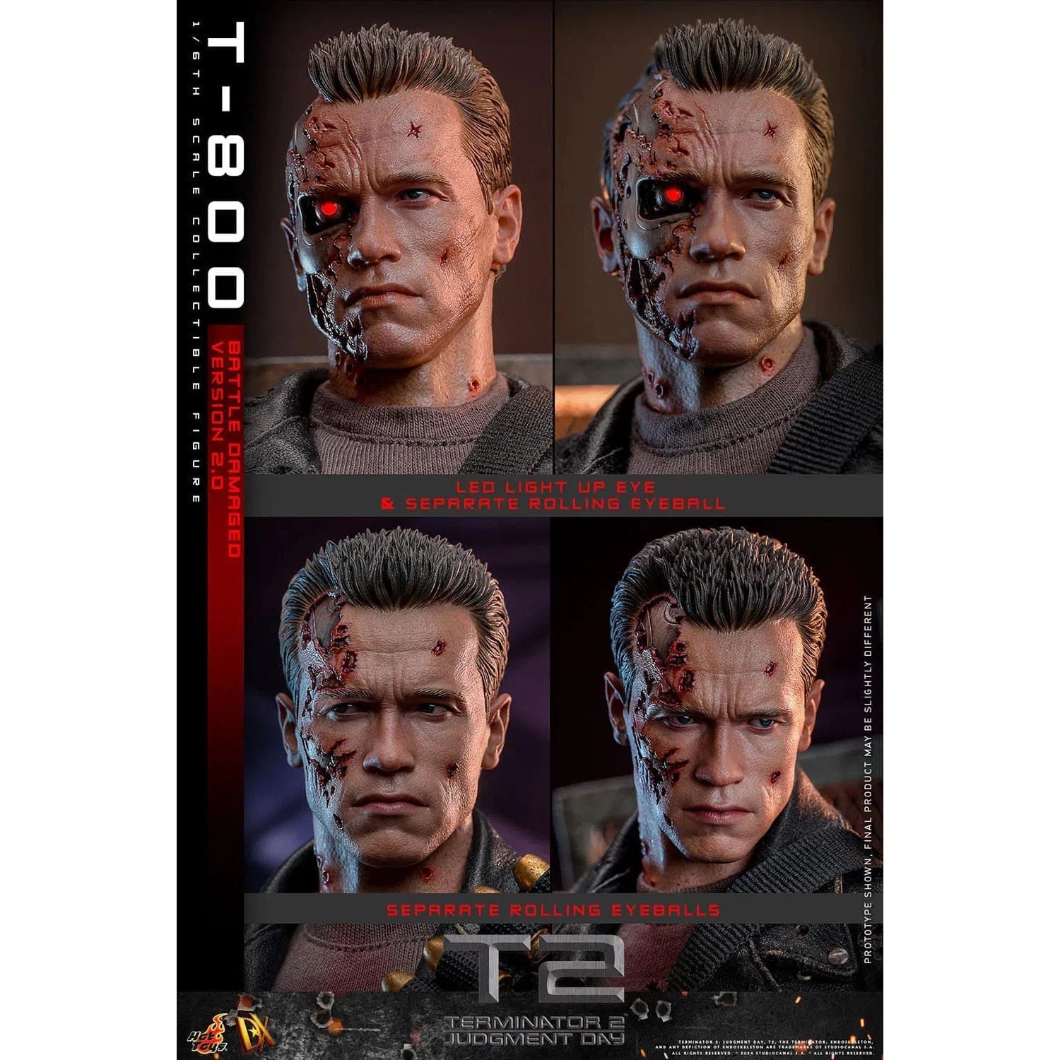 Terminator 2: T-800: Battle Damaged: Version 2.0: DX46: Hot Toys Hot Toys