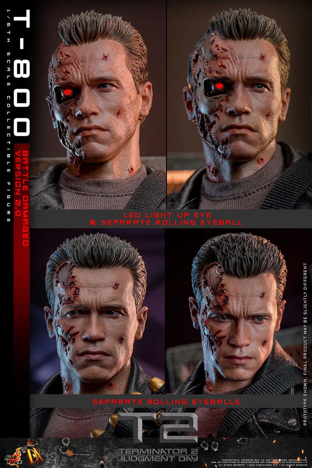 Terminator 2: T-800: Battle Damaged: Version 2.0: DX46: Hot Toys Hot Toys