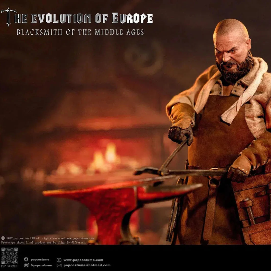 The Evolution of Europe: Blacksmith Of The Middle Ages: POP-EE02: Pop Costume: Sixth Scale Figure Pop Costume