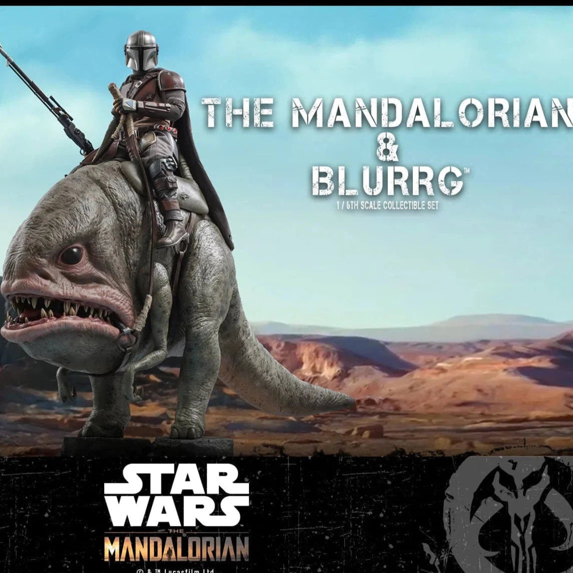 The Mandalorian & Blurrg Set: TMS046: The Mandalorian: Star Wars Hot Toys