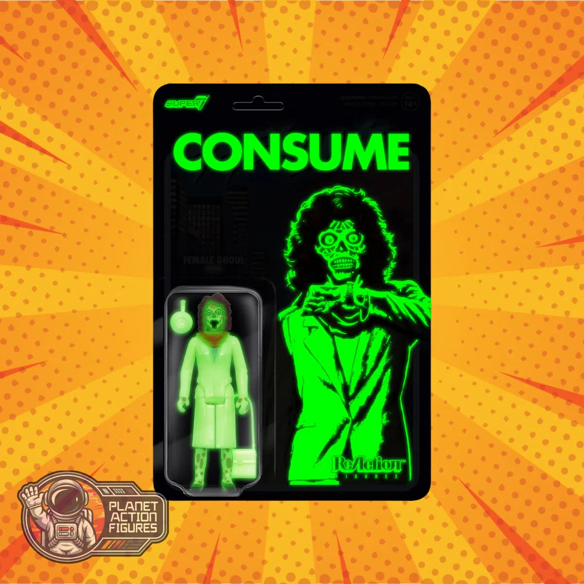 They Live: Female Ghoul: (Glow): Wave 02: ReAction: Action Figure: Super7 Super7