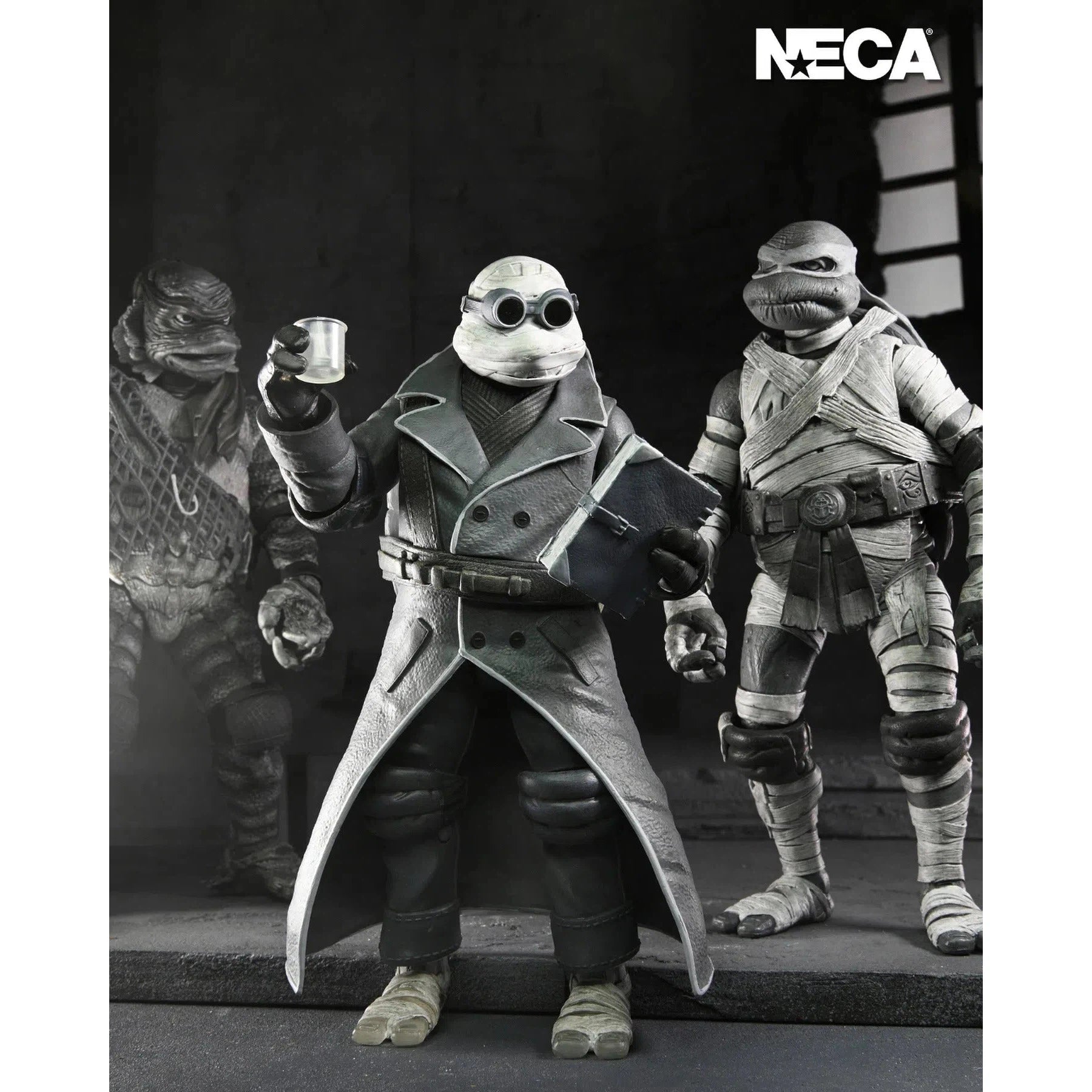 Universal Monsters x Teenage Mutant Ninja Turtles Turtles: (Black & White): 7" Action Figure Figure 4-Pack: Neca Neca