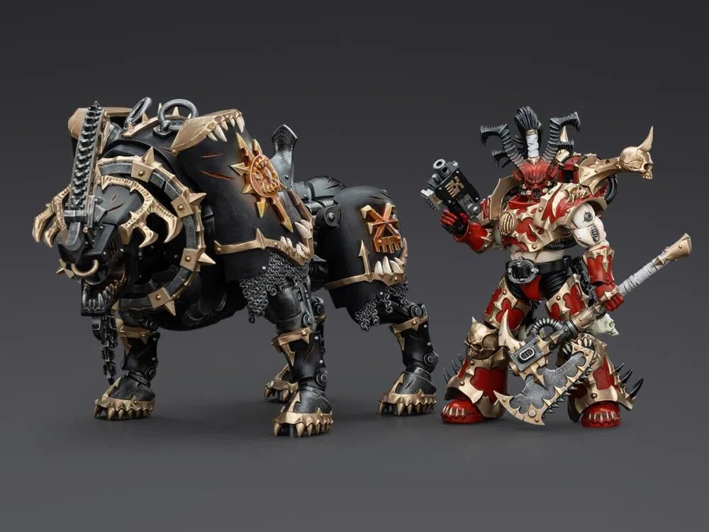 Warhammer 40k: World Eaters: Lord Invocatus with Khrone Juggernaut Daemon: Action Figure: Joy Toy Joy Toy