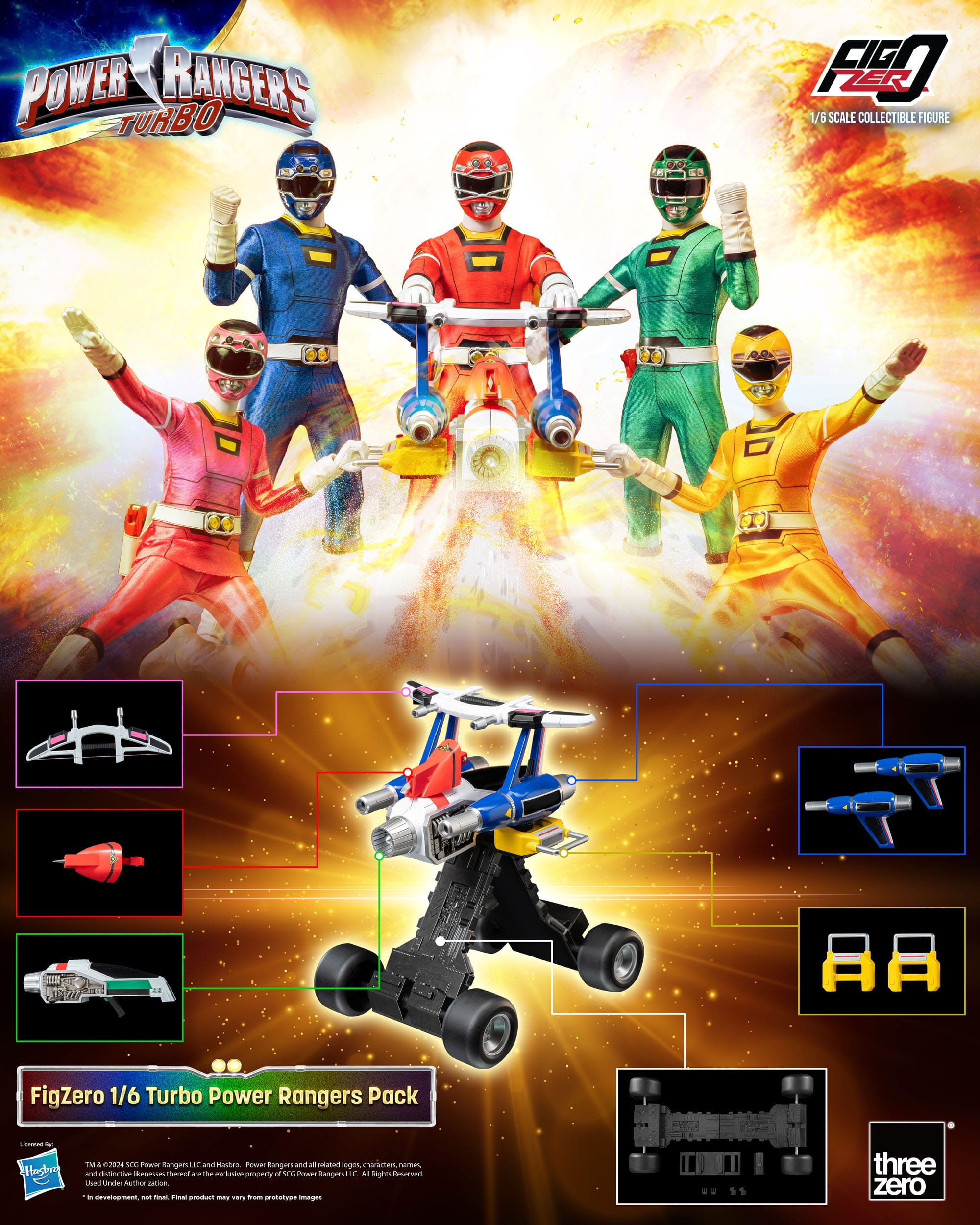 Power Rangers: Turbo: FigZero: 5 Pack: 1/6 Scale Figures