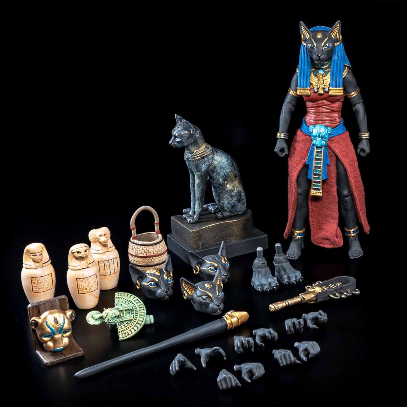 Figura Obscura: Bastet (Black and Red Ver): Action Figure