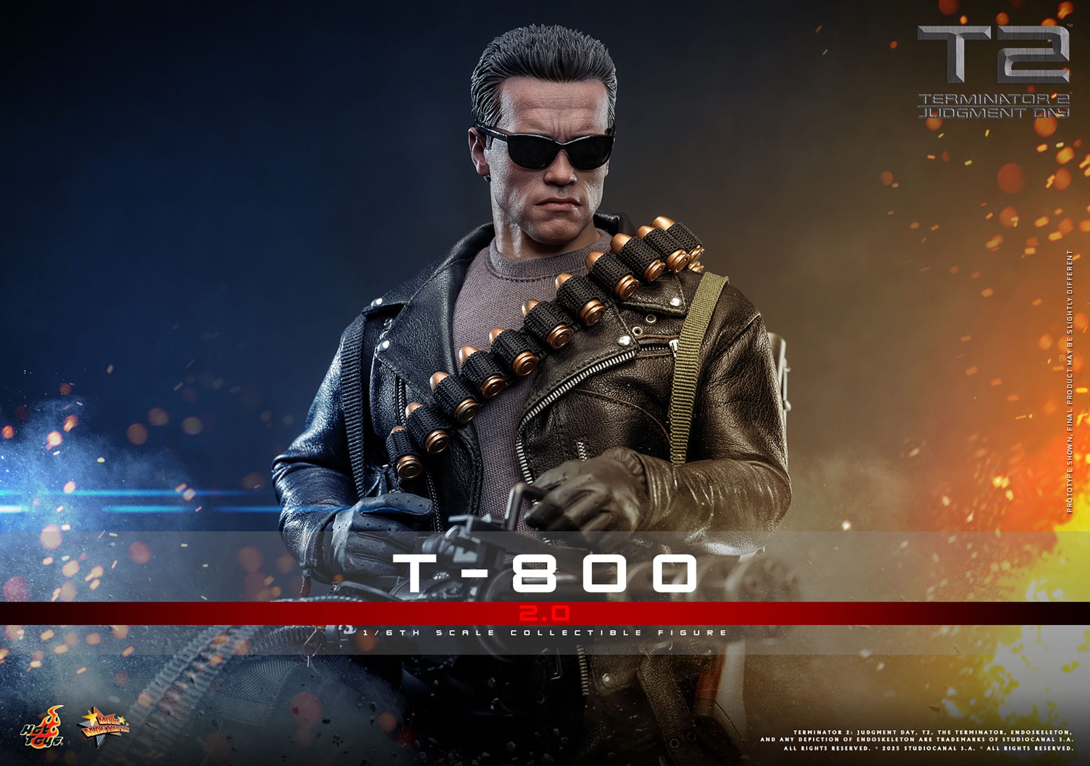 Terminator 2: T-800 Version 2.0: MMS795: 1/6th Scale Action Figure: Hot Toys