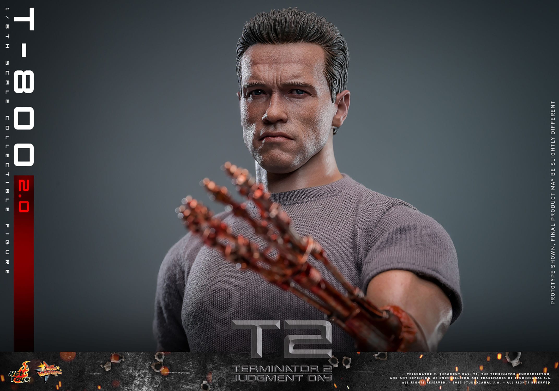 Terminator 2: T-800 Version 2.0: MMS795: 1/6th Scale Action Figure: Hot Toys