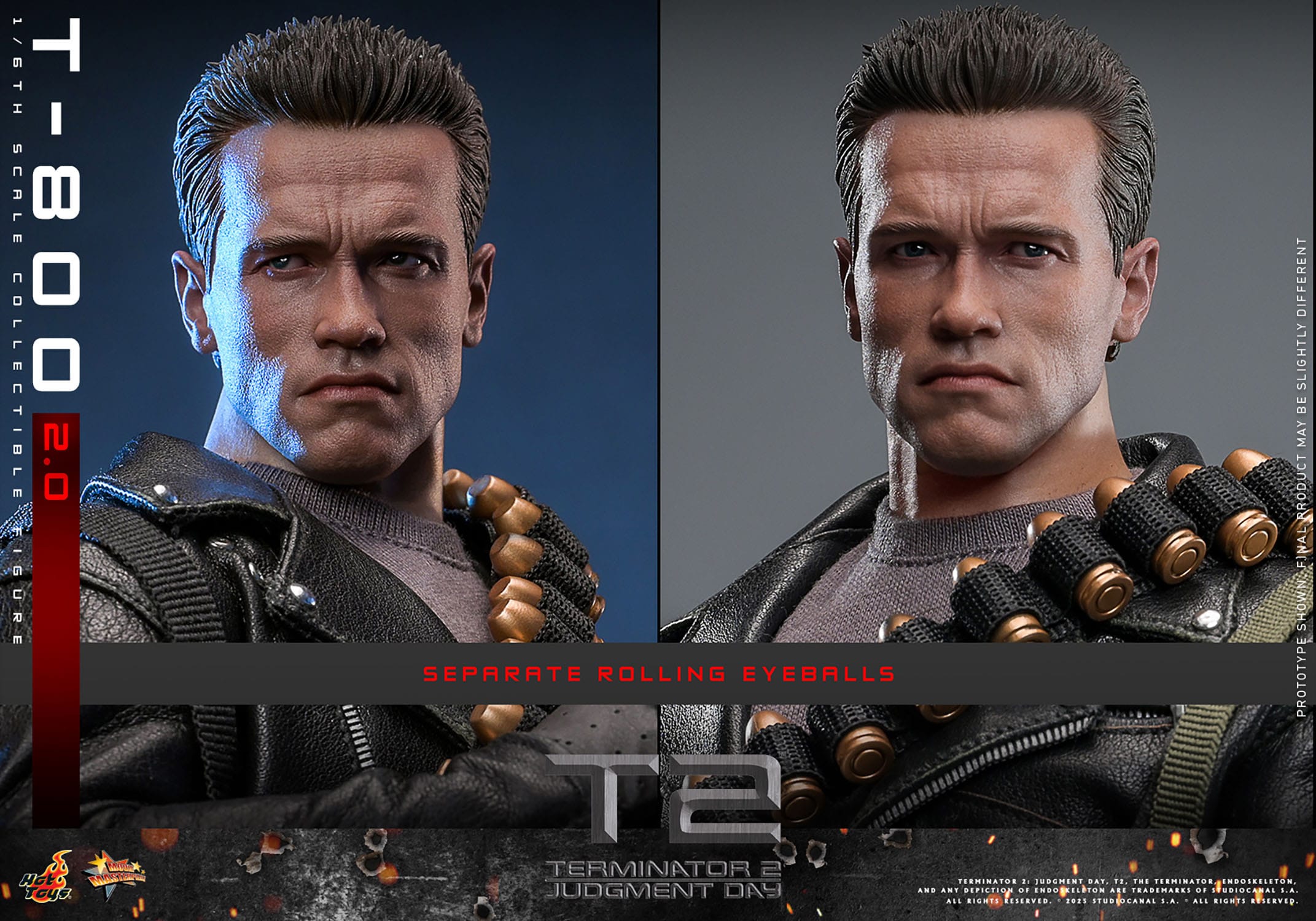 Terminator 2: T-800 Version 2.0: MMS795: 1/6th Scale Action Figure: Hot Toys