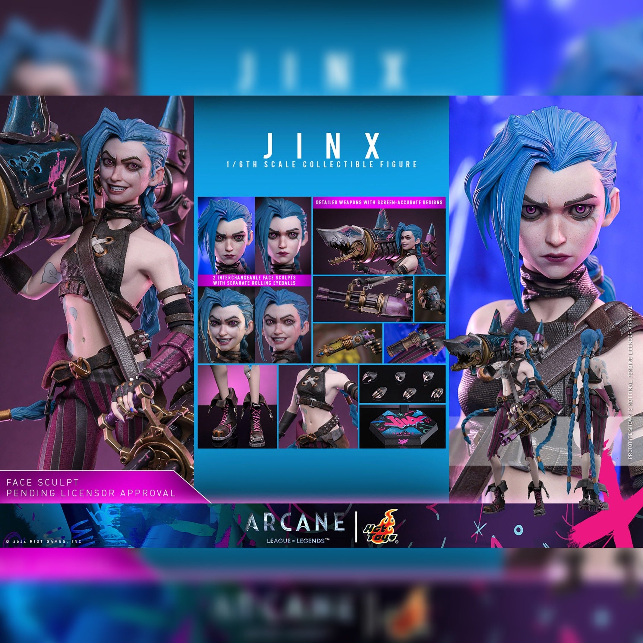 Arcane: Jinx: 1/6th Scale Action Figure: Hot Toys