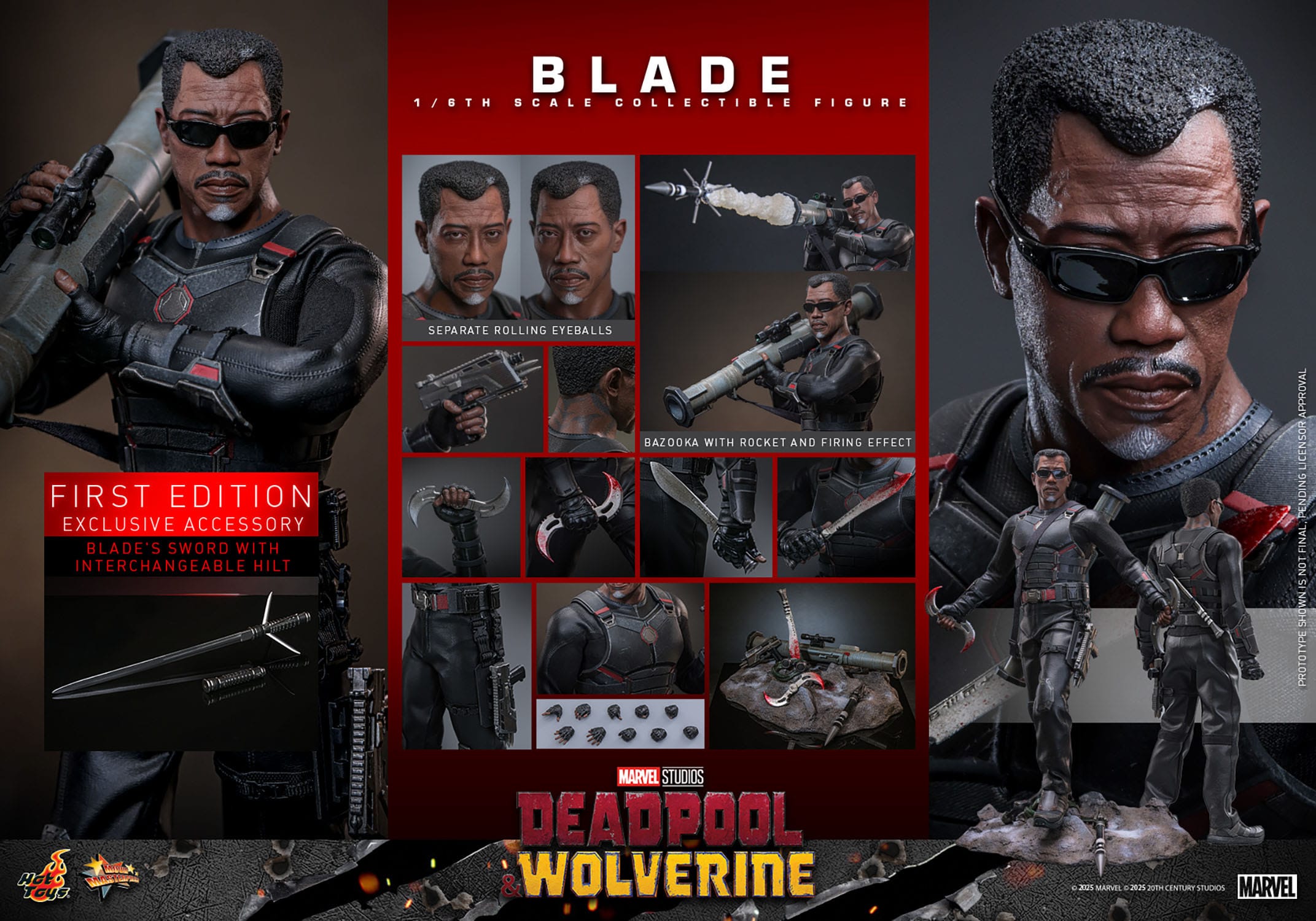 Deadpool & Wolverine: Blade: MMS791: 1/6th Scale Action Figure: Hot Toys